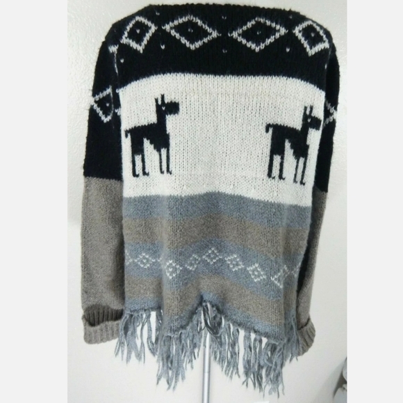 Zara Knit Cowichan Knit Fringe Sweater - Picture 3 of 3